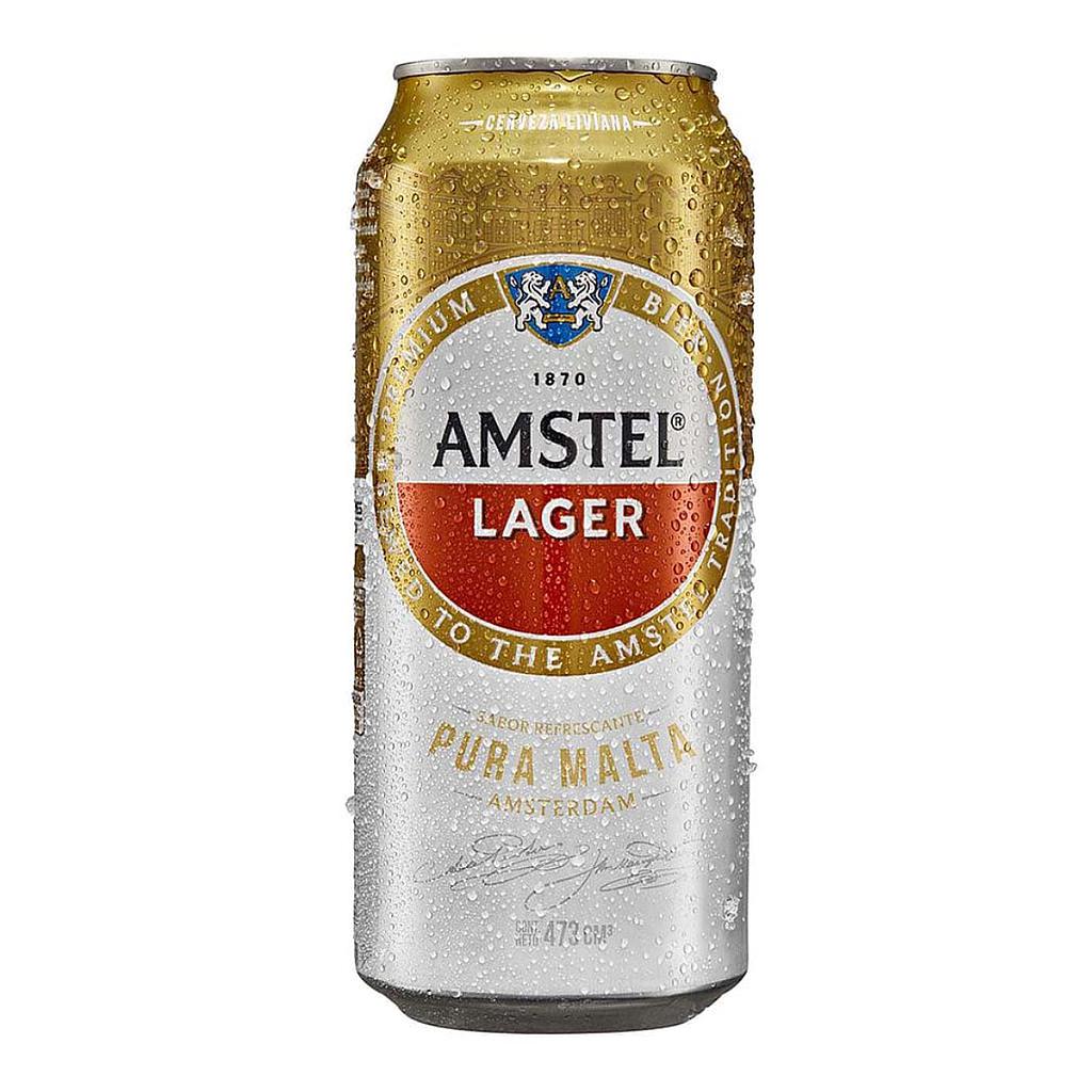 CERVEZA AMSTEL LAGER LATA 473 ML
