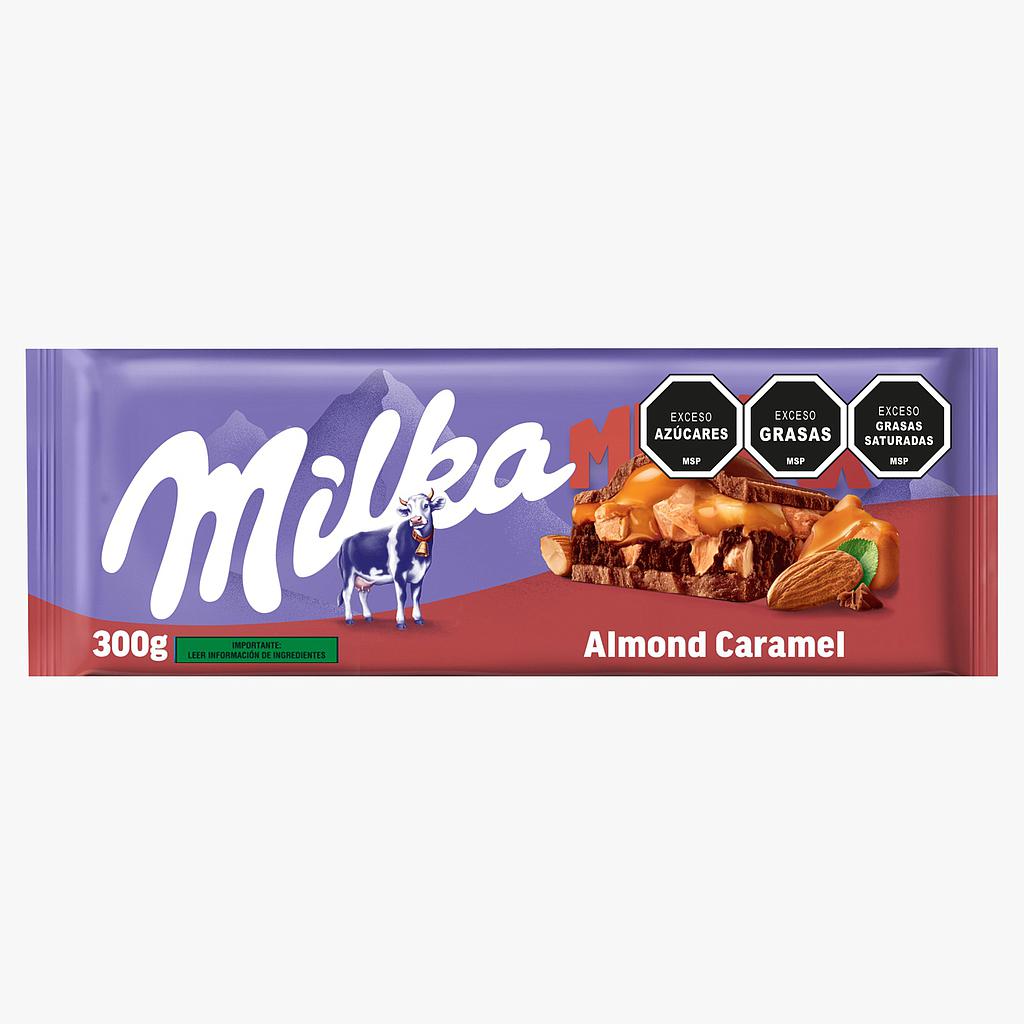 CHOCOLATE MILKA ALMOND CARAMEL 300 GRAMOS