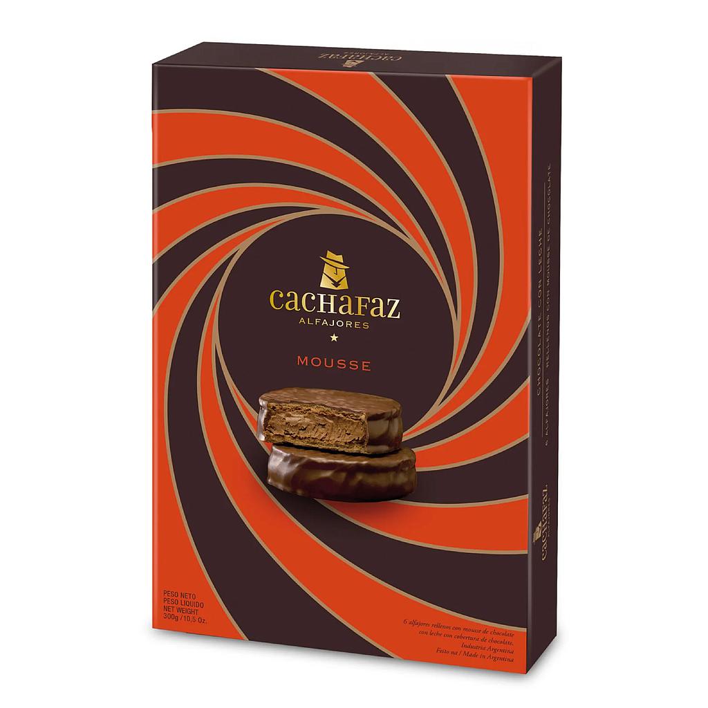 ESTUCHE CACHAFAZ ALFAJOR MOUSSE X 6 UNIDADES 300 GRAMOS