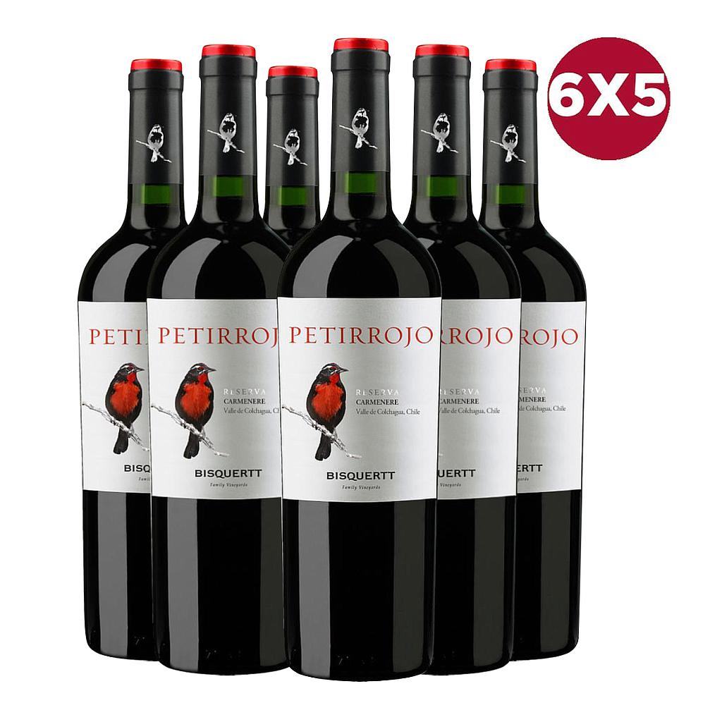 VINO BISQUERTT PETIRROJO CARMENERE 750 ML 6X5