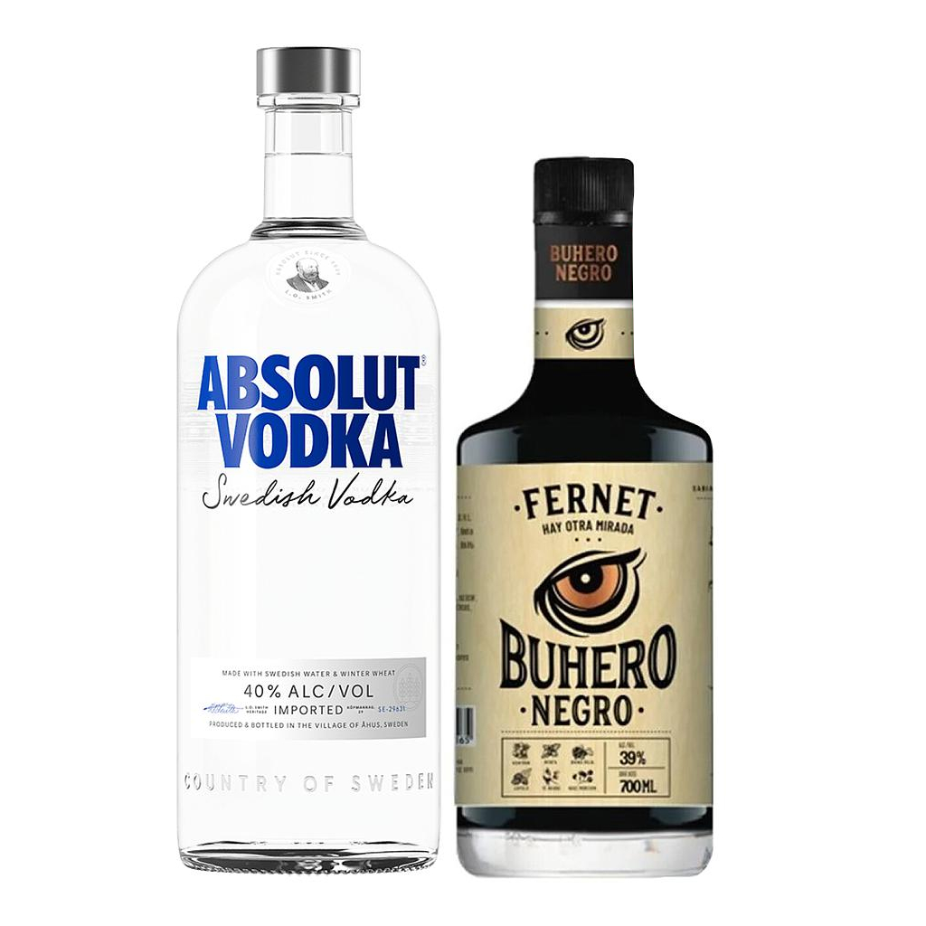 VODKA ABSOLUT 750 ML + FERNET BUHERO