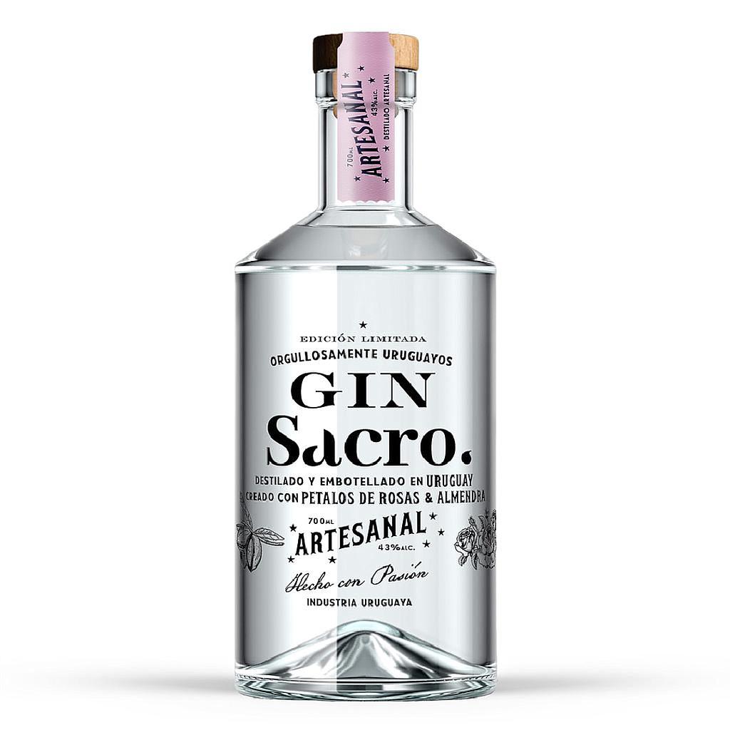 GIN ARTESANAL SACRO ROSAS &amp; ALMENDRAS 700 ML