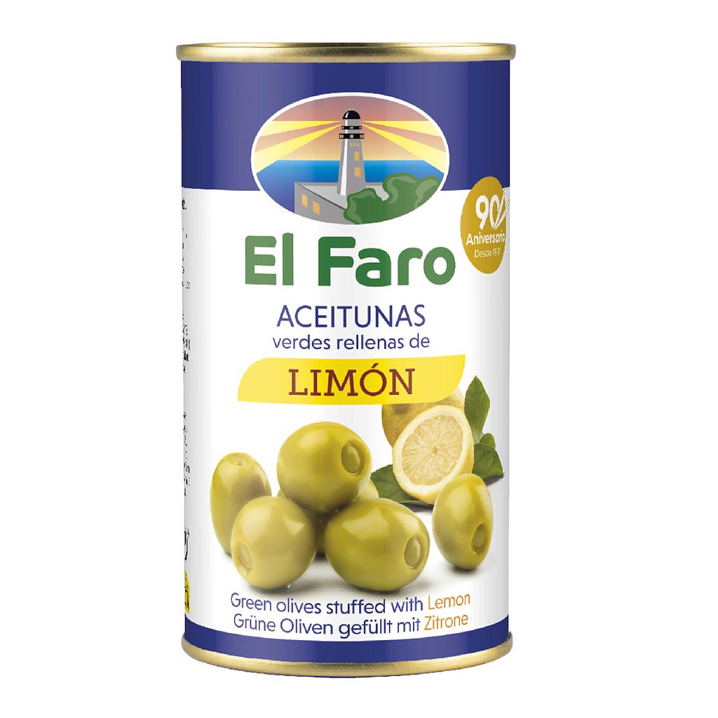 ACEITUNA RELLENA ESPAÑOLA DE LIMON EN LATA EL FARO 350 GRAMOS