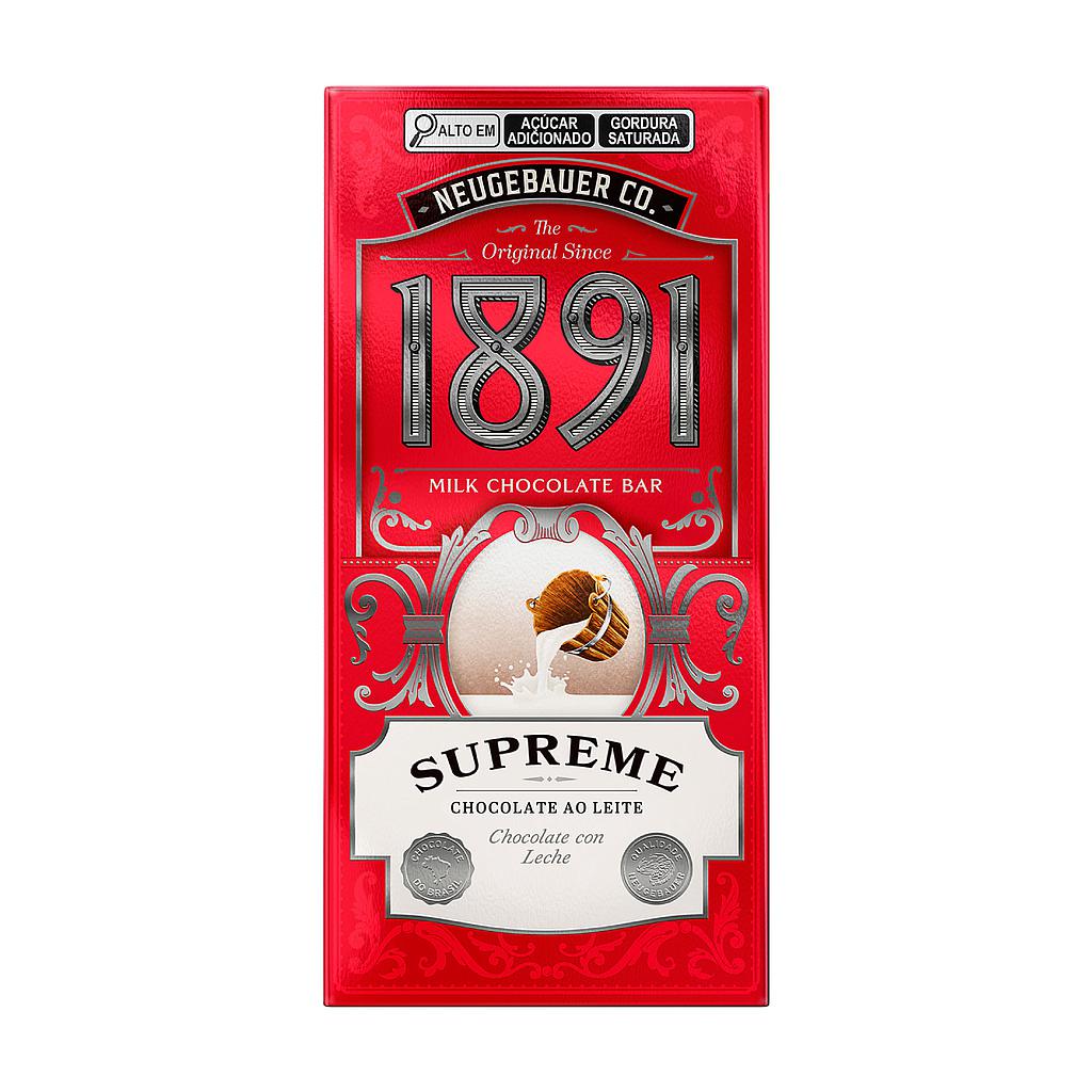TABLETA CHOCOLATE 1891 SUPREME CON LECHE 90 GRAMOS