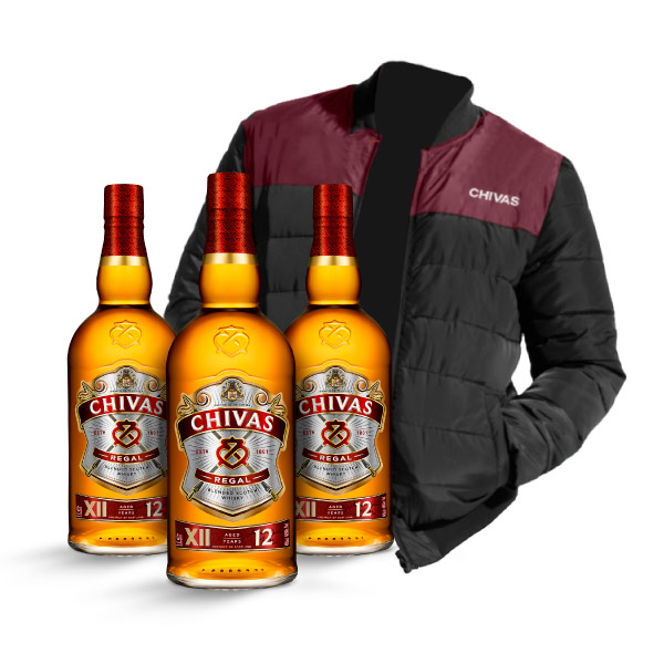 3 CHIVAS REGAL 1 LITRO + CAMPERA CHIVAS DE REGALO