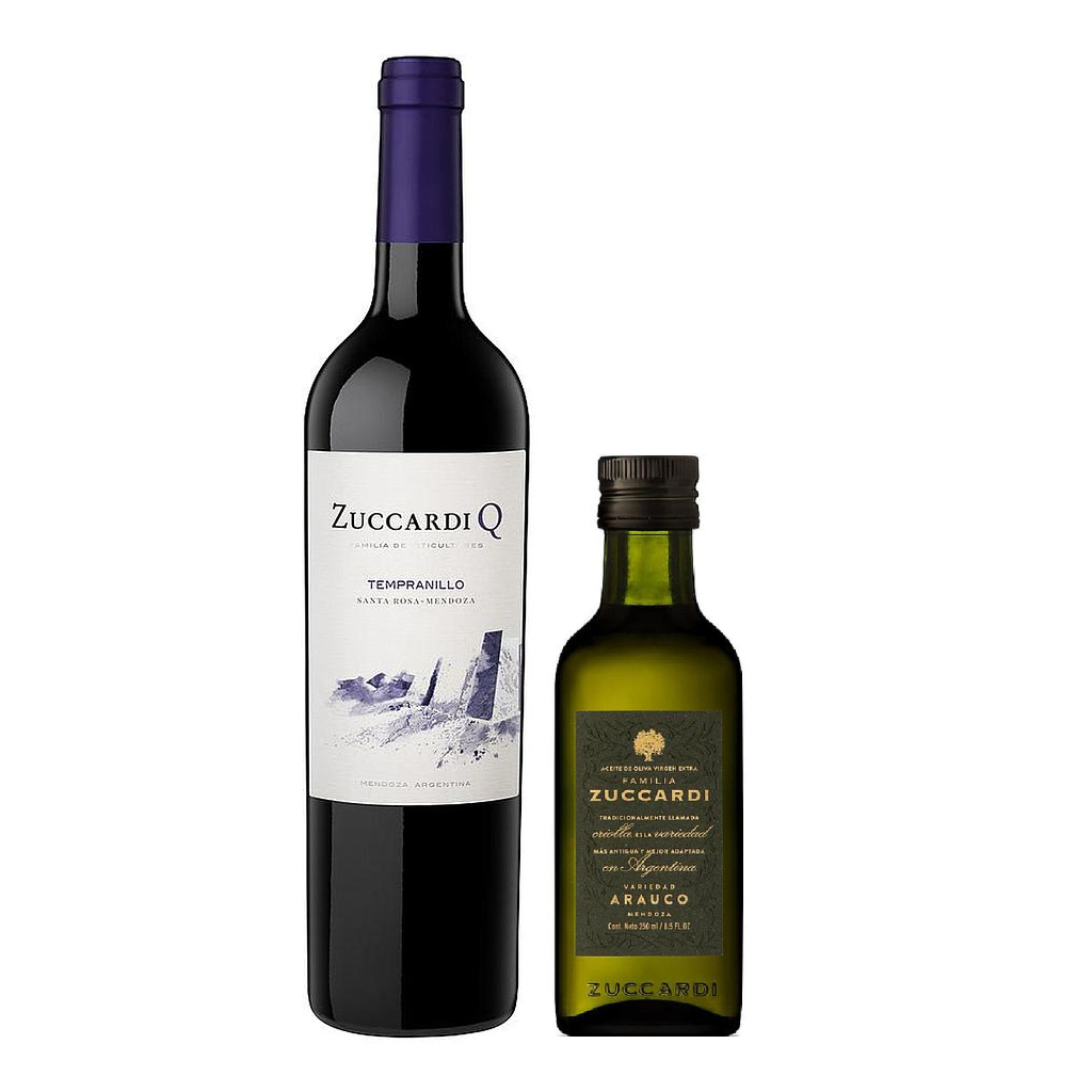 VINO ZUCCARDI Q TEMPRANILLO 750 ML + ACEITE DE OLIVA ARAUCO 250 ML DE OBSEQUIO