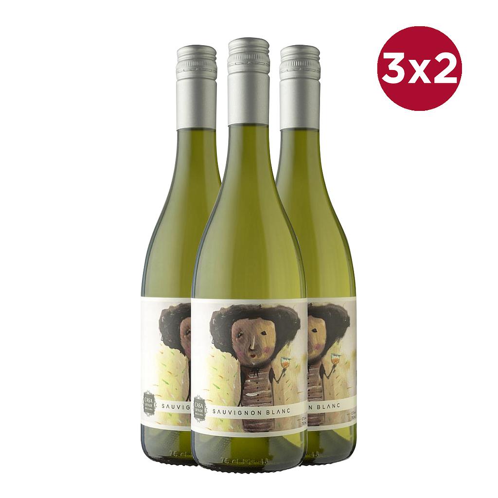 3X2 VINO CASA GRANDE SAUVIGNON BLANC 750 ML