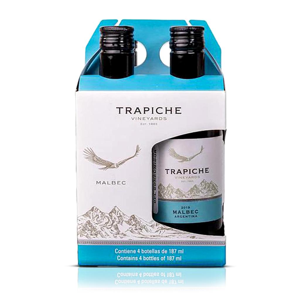 PACK VINO TRAPICHE MALBEC 187ML X4