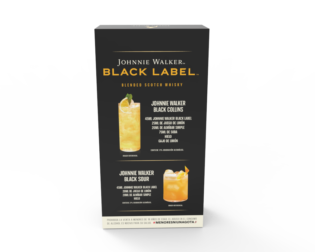 WHISKY ESCOCES JOHNNIE WALKER BLACK LABEL 1 LITRO + VASO DE VIDRIO