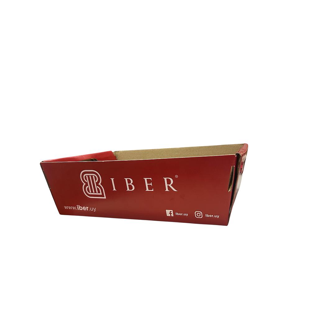 CESTA NAVIDEÑA ROJA IBER 2 BOTELLAS