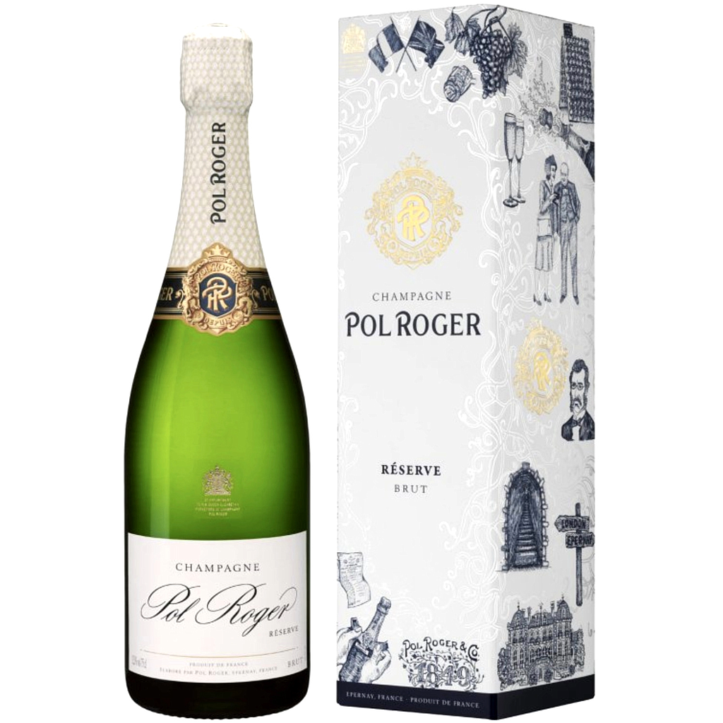 CHAMPAGNE POL ROGER BRUT RESERVE CON ESTUCHE 750 ML