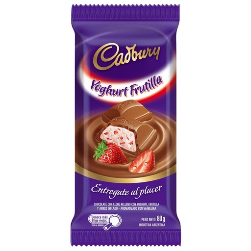 CHOCOLATE CADBURY YOGHURT FRUTILLA 82 GRAMOS