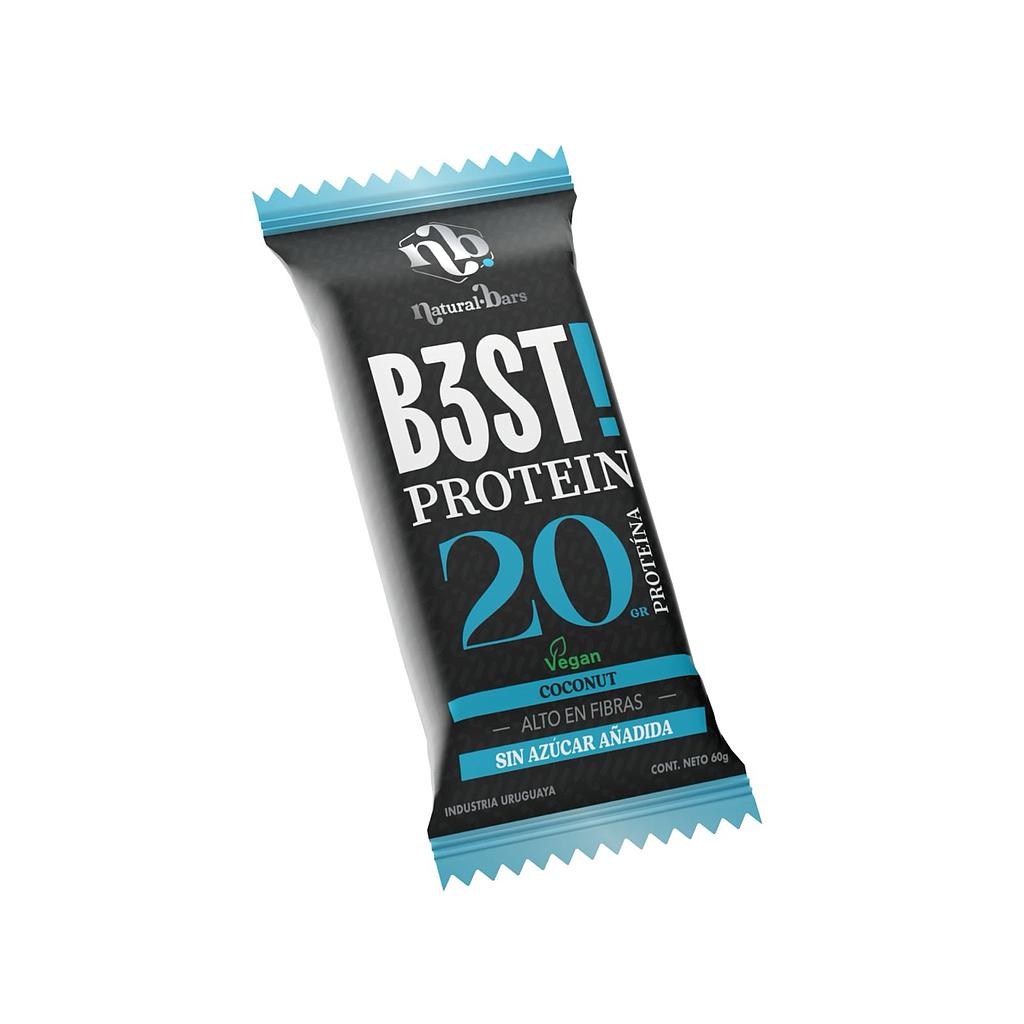 BARRA PROTEINA B3ST! NATURAL BARS COCONUT S/AZ AGREGADA 60 GRAMOS