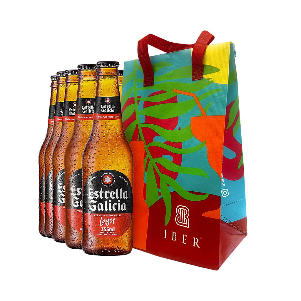 CERVEZA ESTRELLA GALICIA 355 ML + COOLER BAG IBER DE OBSEQUIO