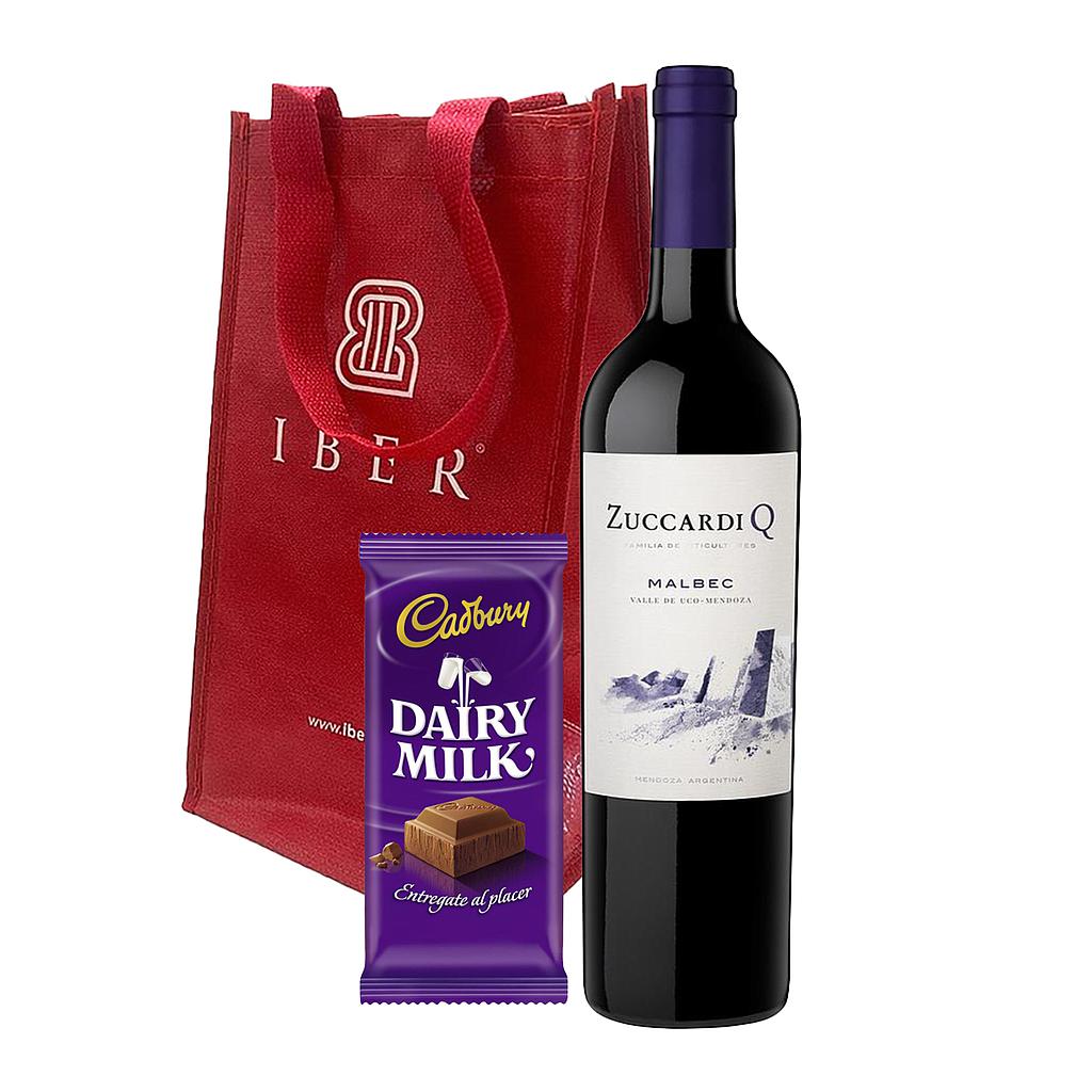 CHOCOLATE CADBURY DAIRY MILK 180 GRAMOS + ZUCCARDI Q CABERNET FRANC 750 ML