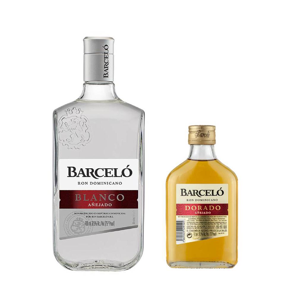 RON BARCELO BLANCO 750 ML + PETACA 175 ML DE OBSEQUIO