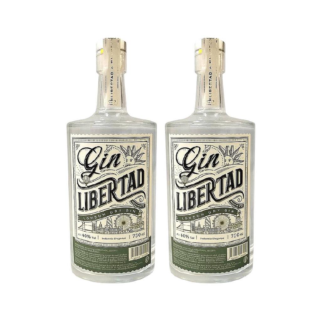 GIN LIBERTAD LONDON DRY 750 ML 2 UNIDADES