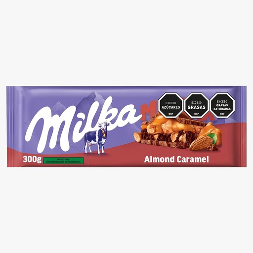 CHOCOLATE MILKA CARAMELO Y ALMENDRAS 300 GRAMOS