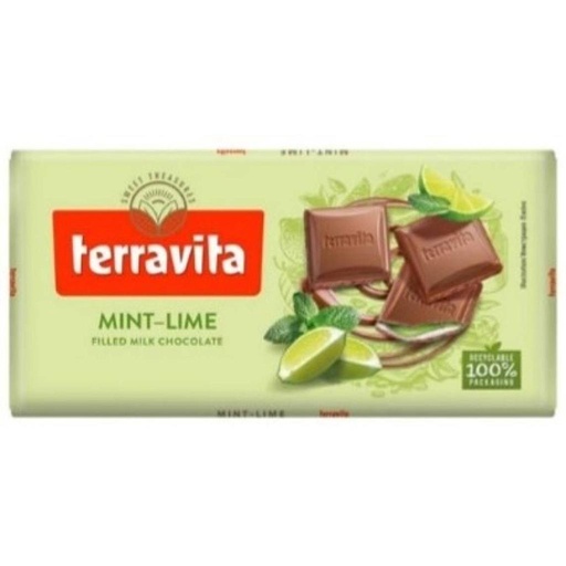 CHOCOLATE TERRAVITA CON LECHE RELLENO DE MENTA 100 GRAMOS