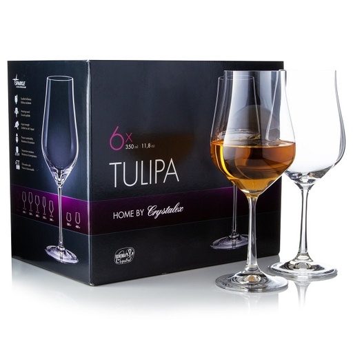 [31740] COPA BOHEMIA CRYSTALEX TULIPA 350 ML 6 UNIDADES