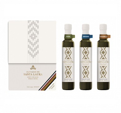 [3536] ACEITE OLIVARES DE SANTA LAURA ESTUCHE DE 3 ACEITES COLECCION VARIETAL