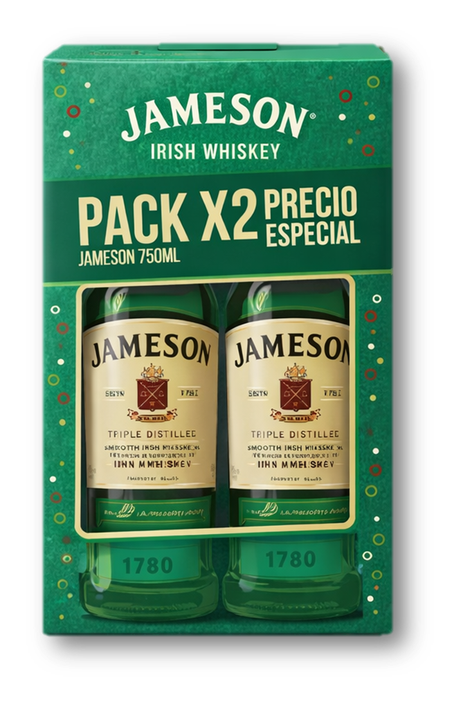 WHISKEY IRLANDES JAMESON PACK X2 750 ML