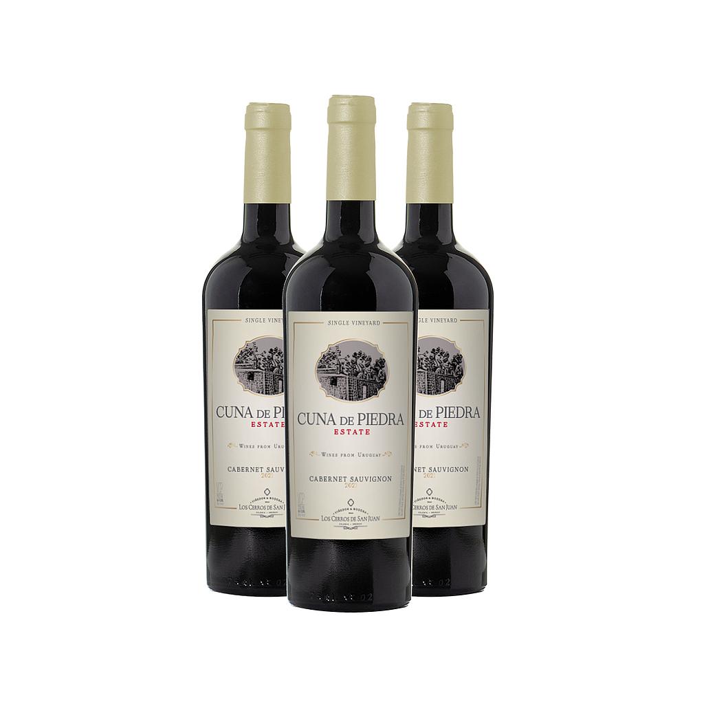 VINO CUNA DE PIEDRA ESTATE CABERNET SAUVIGNON 750 ML 3x2