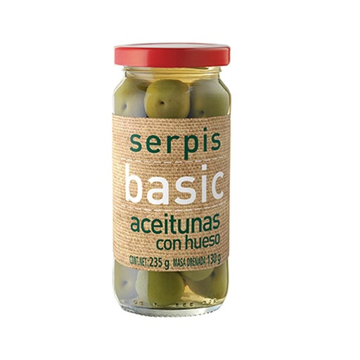 [32848] ACEITUNAS EN FRASCO SERPIS CON CAROZO 235 GRAMOS
