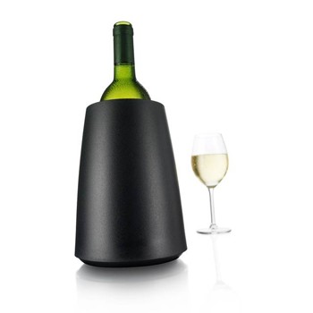 [33217] ENFRIADOR DE VINO ACERO NEGRO VACU VIN