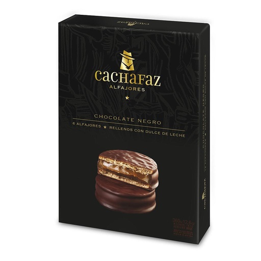 [32222] ESTUCHE CACHAFAZ ALFAJOR DE CHOCOLATE X 6 UNIDADES 360 GRAMOS