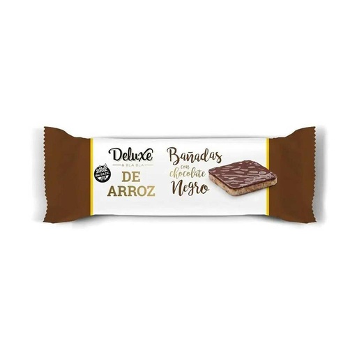 [33798] GALLETA DE ARROZ DELUXE BAÑADA EN CHOCOLATE AMARGO SIN GLUTEN 115 GRAMOS