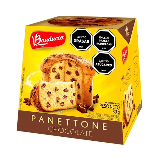 [32231] MINI PANETTONE BAUDUCCO GOTAS SABOR CHOCOLATE 80 GRAMOS