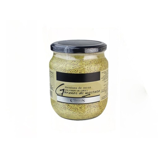 [31595] MOSTAZA DIJON CLOVIS CON VINAGRE DE SIDRA Y GRANOS 200 GRAMOS