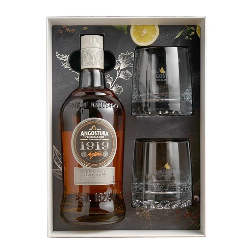 [33868] RON ANGOSTURA 1919 750 ML + 2 VASOS