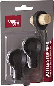 [30023] SET 2 PIEZAS TAPON DE BOTELLA NEGRO VACU VIN
