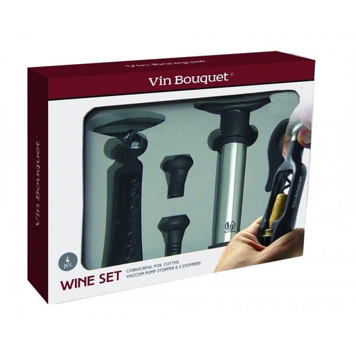 [33212] SET 4 PIEZAS ACCESORIOS PARA VINO VIN BOUQUET