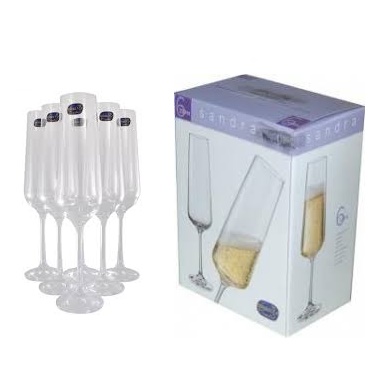 [2068] SET COPAS CHAMPAGNE SANDRA 200 ML 6 UNIDADES