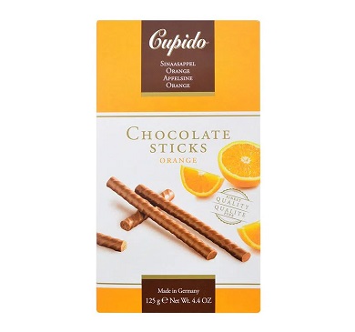 CHOCOLATE CUPIDO STICKS ORANGE 125 GRAMOS