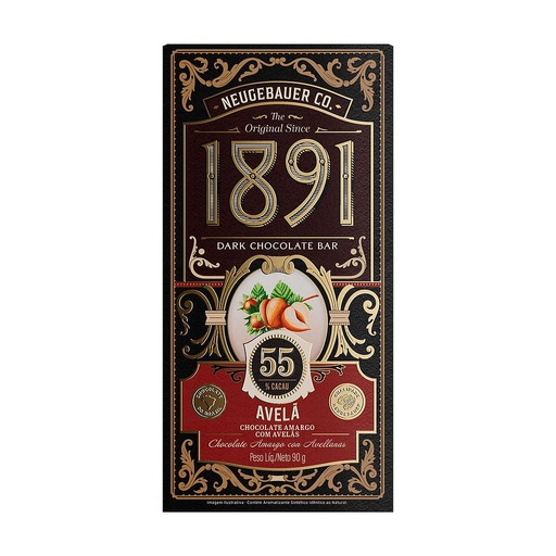 [32363] TABLETA CHOCOLATE 1891 CON AVELLANAS 90 GRAMOS