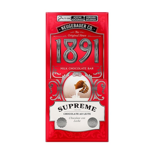 [32361] TABLETA CHOCOLATE 1891 SUPREME CON LECHE 90 GRAMOS