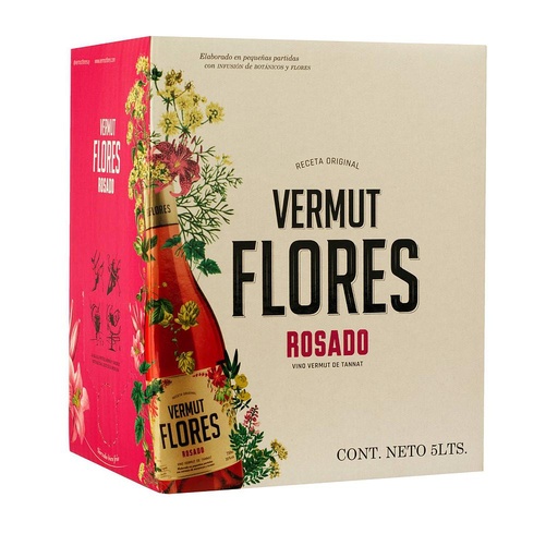[34913] VERMOUTH FLORES ROSADO BAG IN BOX 5 LT