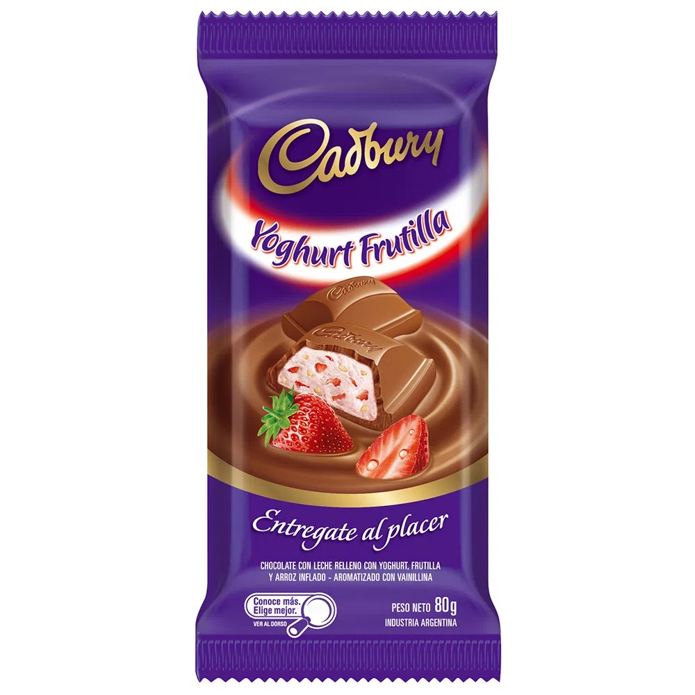 CHOCOLATE CADBURY YOGHURT FRUTILLA 82 GRAMOS