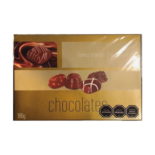 [34411] BOMBONERA CHOCOLATE GOLD 180 GRAMOS
