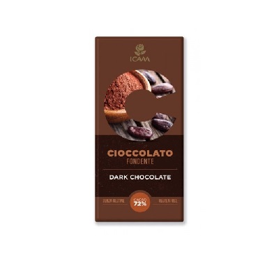 CHOCOLATE ICAM 72% CACAO DARK 100 GRAMOS