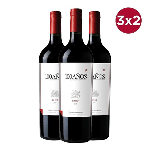 VINO GIMENEZ MENDEZ 100 AÑOS RF TANNAT 750 ML 3X2