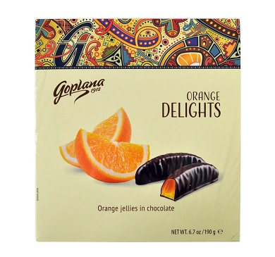 [2266] BOMBONES GOPLANA/DELIGHT CHOCOLATE CON NARANJA 190 GRAMOS