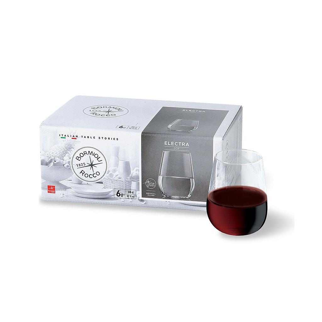 SET COPAS BORMIOLI ELECTRA SIN PIE 380 ML 6 UNID