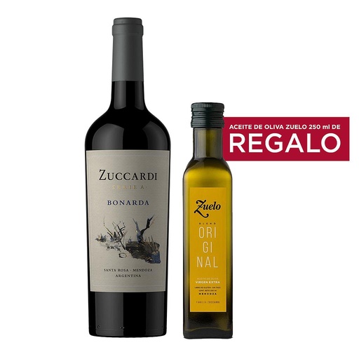 VINO ZUCCARDI SERIE A BONARDA 750 ML + ACEITE DE OLIVA ZUELO 250 ML DE REGALO