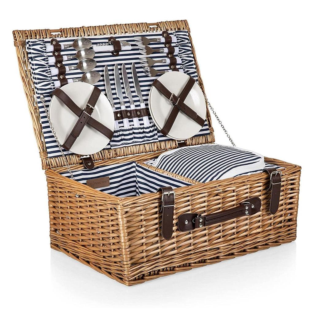 CANASTA DE MIMBRE PICNIC TIME NEWBURY NAVY PARA CUATRO PERSONAS