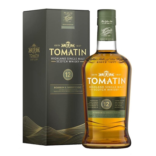 [3722] WHISKY DE MALTA ESCOCES TOMATIN 12 AÑOS 700 ML